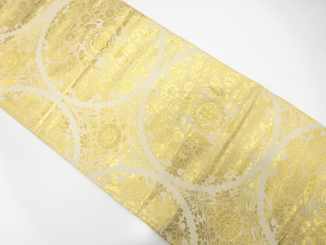 花更紗模様織り出し　袋帯